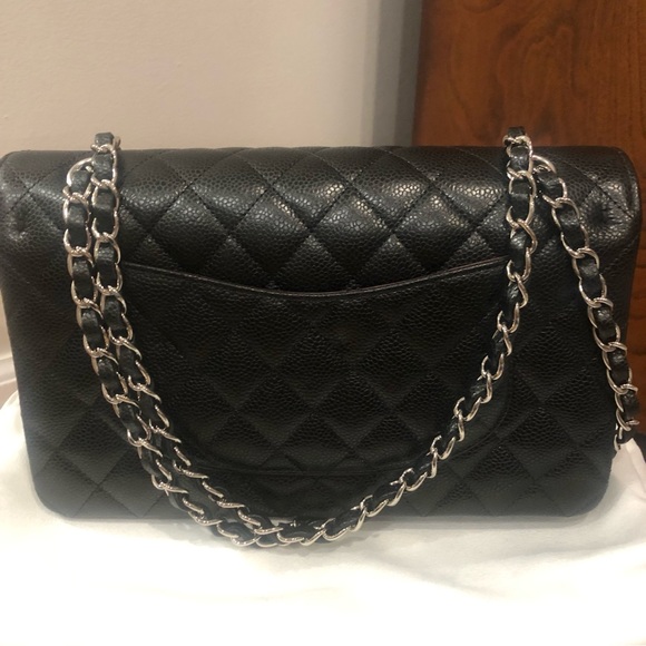 NWT CHANEL Classic 11.12 Double Flap Medium Bag Black Caviar Leather - Picture 3 of 11